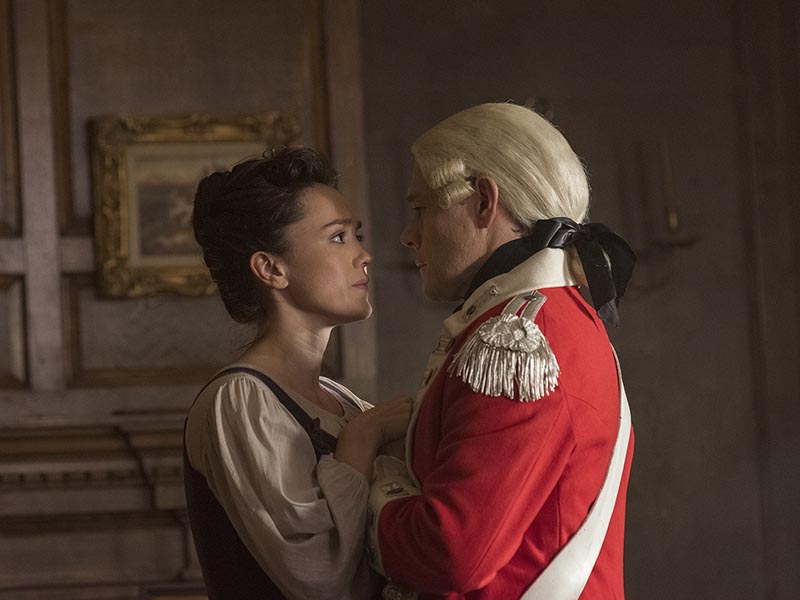 Burn Gorman as Major Hewlett, Heather Lind as Anna Strong - TURN: Washington’s Spies _ Season 3, Episode 3 - Photo Credit: Antony Platt/AMC