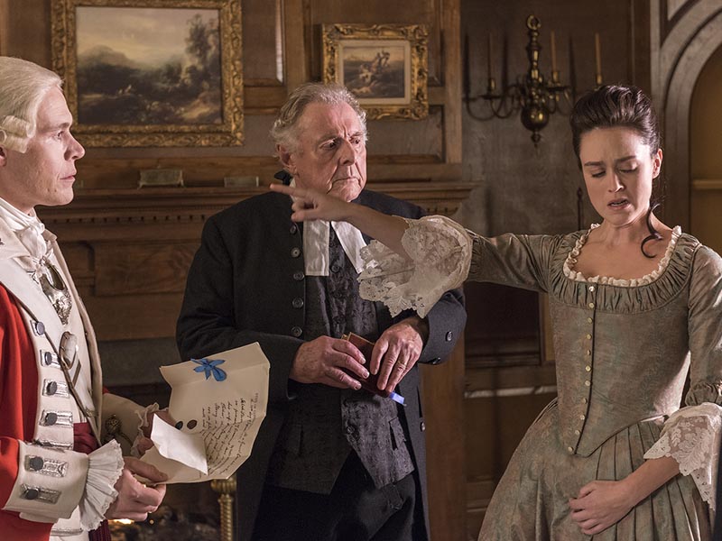 Burn Gorman as Major Hewlett, Heather Lind as Anna Strong - TURN: Washington’s Spies _ Season 3, Episode 4 - Photo Credit: Antony Platt/AMC