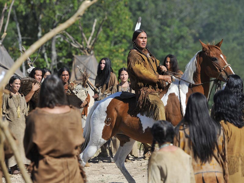 Mo Brings Plenty as Sitting Bull - The West _ Season 1 - Photo Credit: Lawrence French/Getty Images For AMC