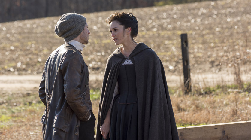 Abe Woodhull (Jamie Bell) e Anna Strong (Heather Lind) no Episódio 3 Foto de Antony Platt/AMC