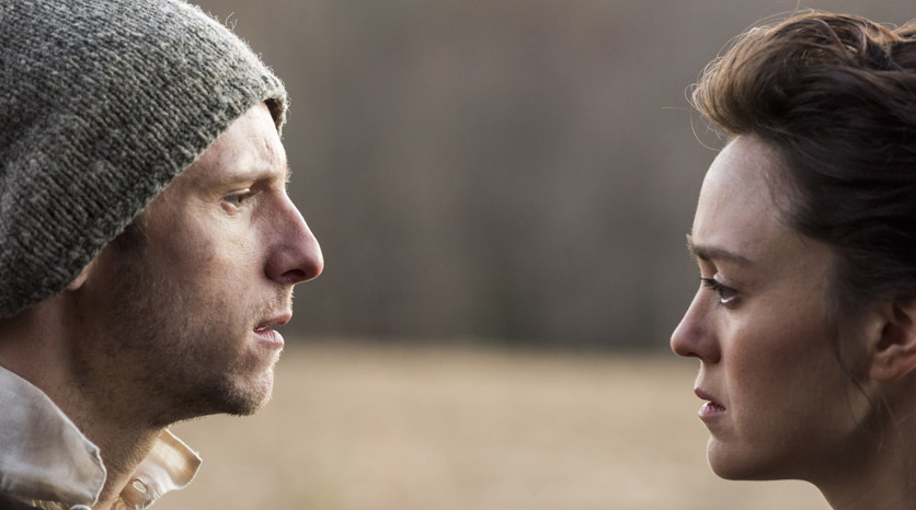 Abe Woodhull (Jamie Bell) e Anna Strong (Heather Lind) no Episódio 3 Foto de Antony Platt/AMC