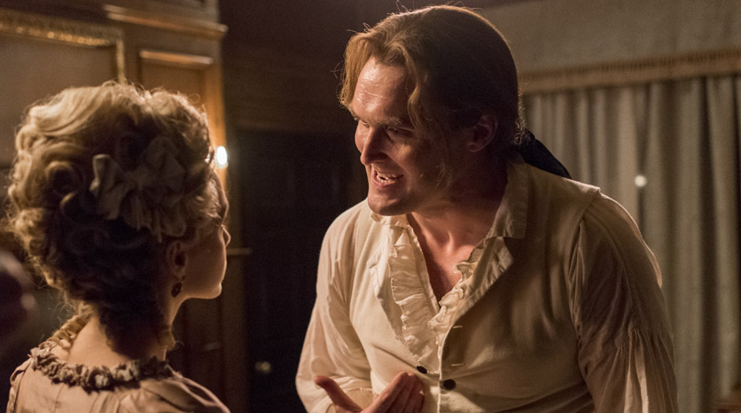 Peggy Shippen (Ksenia Solo) e Benedict Arnold (Owain Yeoman) no Episódio 3 Foto de Antony Platt/AMC