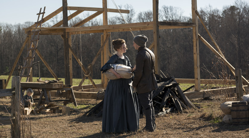 Mary Woodhull (Meegan Warner) e Abe Woodhull (Jamie Bell) no Episódio 5 Foto de Antony Platt/AMC