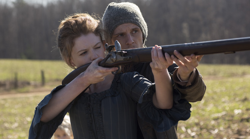 Mary Woodhull (Meegan Warner) e Abe Woodhull (Jamie Bell) no Episódio 5 Foto de Antony Platt/AMC