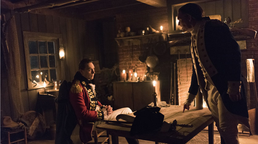 Benedict Arnold (Owain Yeoman) e John André (JJ Feild) Episódio 9 Foto de Antony Platt/AMC