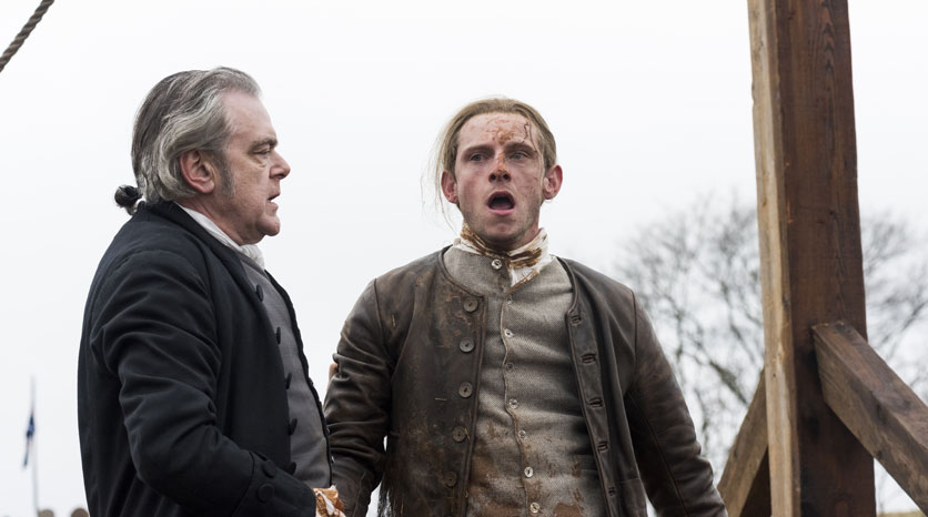 Abe Woodhull (Jamie Bell) e Judge Richard Woodhull (Kevin McNally) Episódio 10 Foto de Antony Platt/AMC