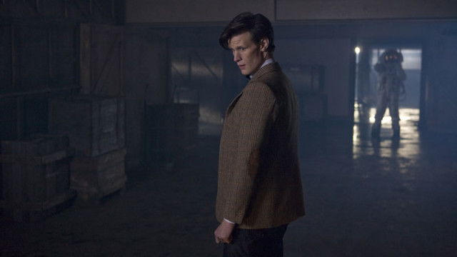 The Doctor and a mysterious spaceman
