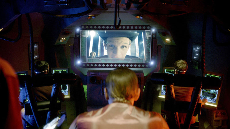 The Doctor peers through
