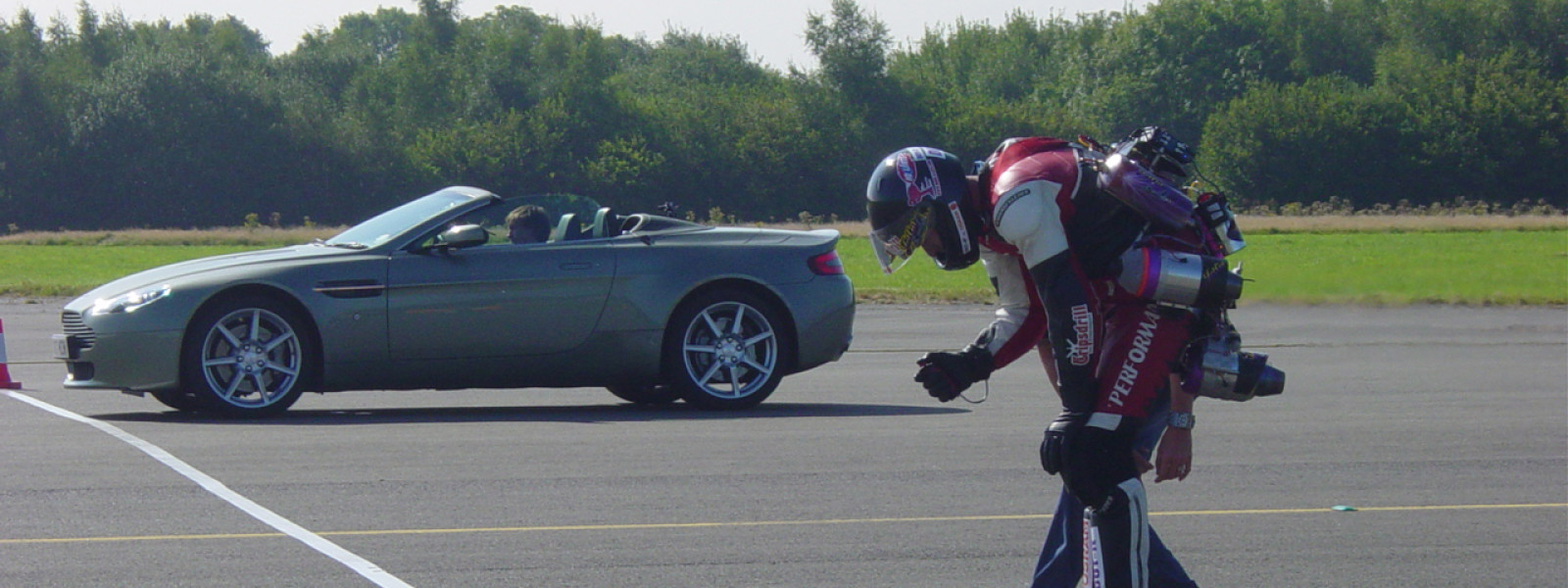 Richard and Dirk Auer line up to drag race.