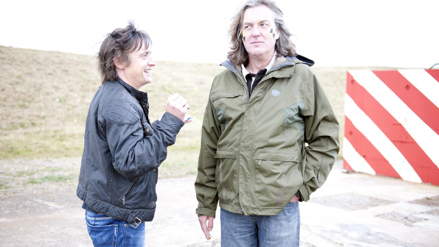 Richard paints James' face for the crash tests