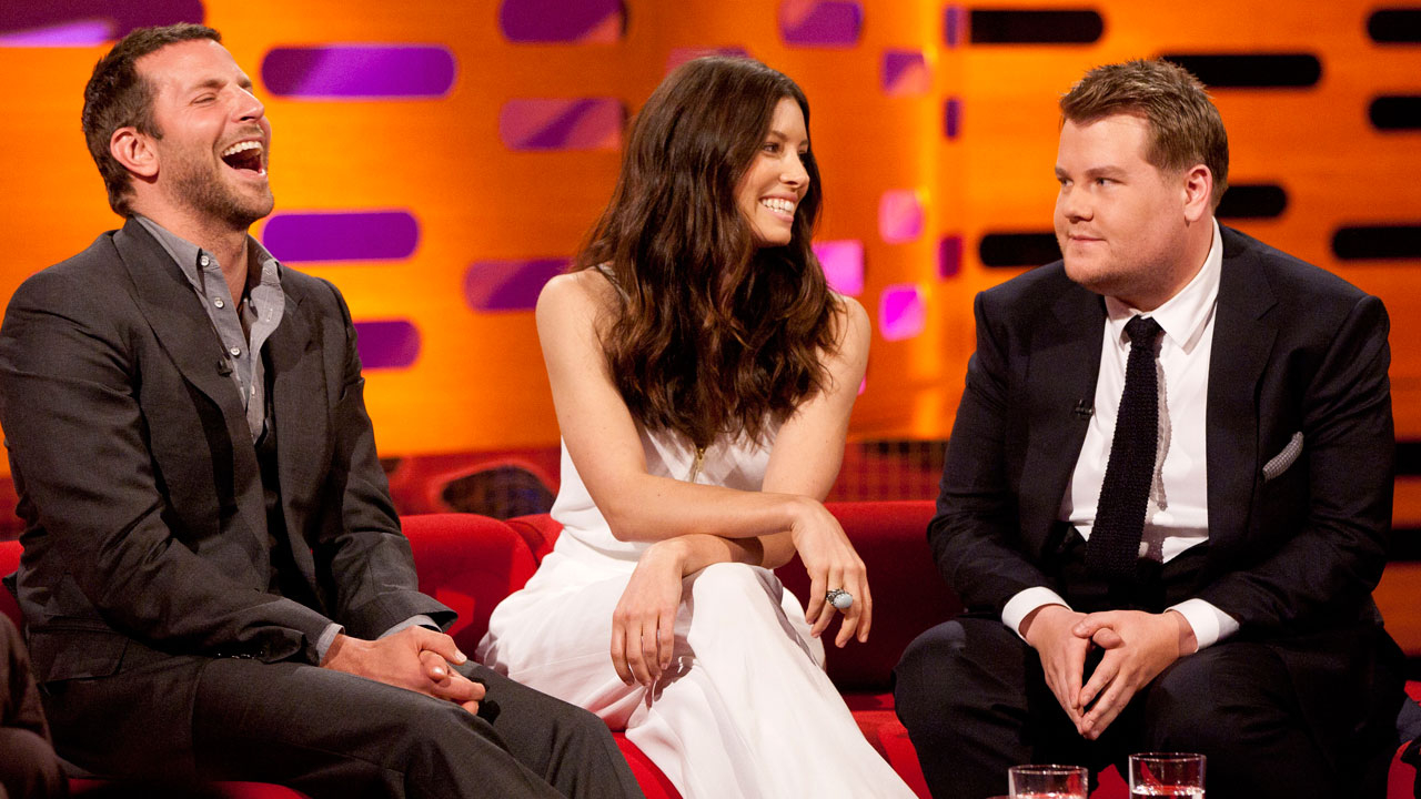 Bradley Cooper, Jessica Biel and James Corden talk Ryan Gosling on episode 20.