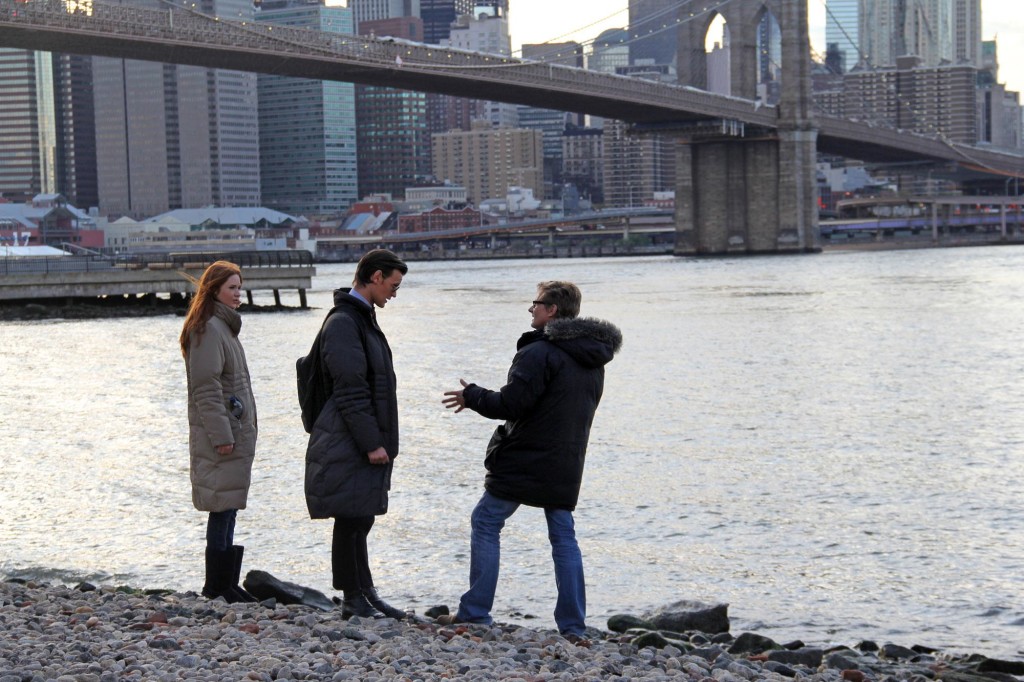 Matt Smith and Karen Gillan film a scene in Brooklyn, New York!