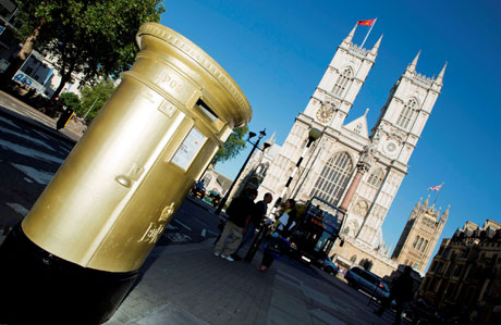 Golden postbox