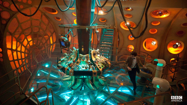 The Doctor inside of the TARDIS.