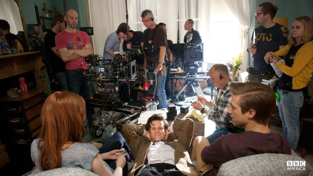 Behind the scenes filming of 'The Power of Three.'