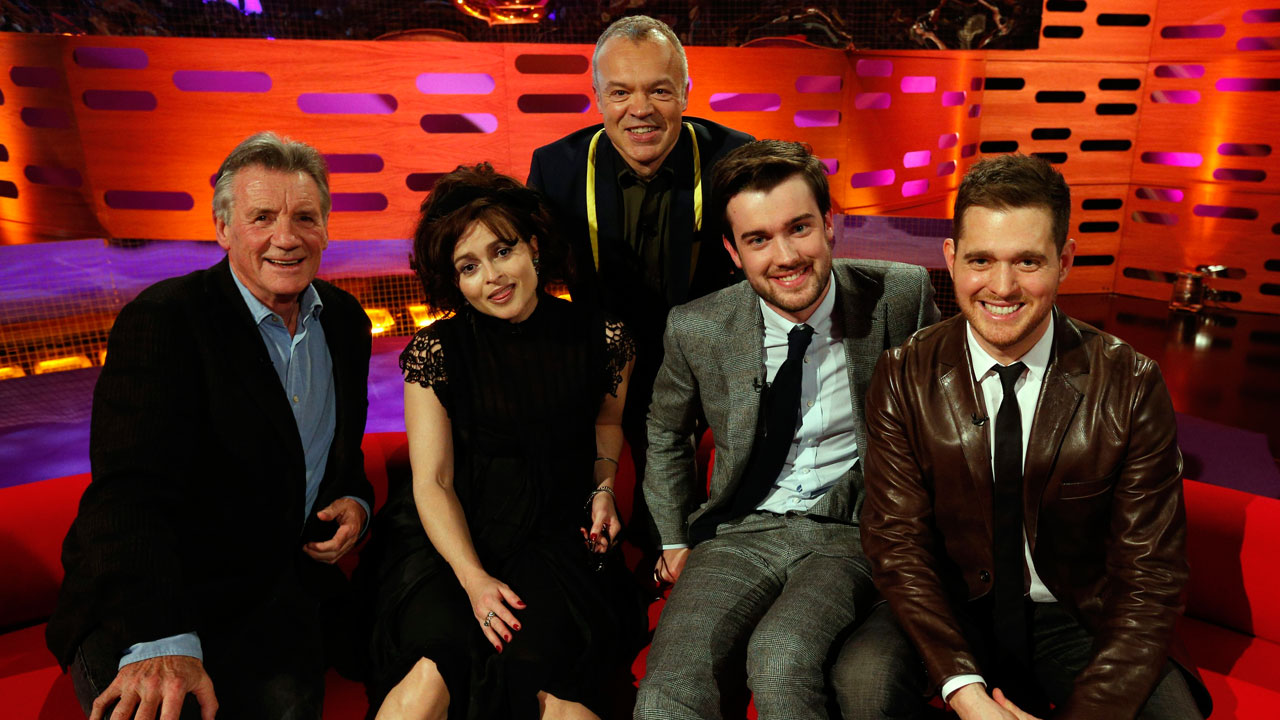 Michael Palin, Helena Bonham Carter, Jack Whitehall and Michael Bublé join Graham Norton for a photo!