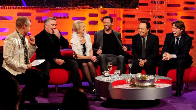 Hugh Jackman, Billy Crystal, John Bishop, Mary Berry, and Paul Hollywood ring in the New Year with Graham.