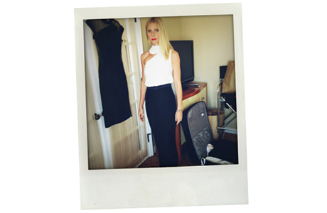 Wearing British brand Osman for the Iron Man 3 press tour. (Goop)