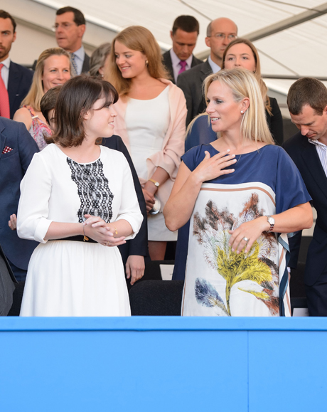 Princess Eugenie and Zara Phillips in the royal box. (Photo: Press Association via AP Images)