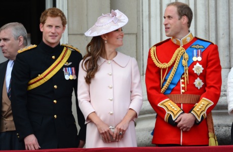 The Duke and Duchess of Cambridge with Prince Harry at Trooping the Colour this past June for the Queen's birthday.