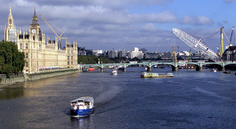 The London Eye is not a tilt-a-world ... again, it's not quite up, 2000. (AP)