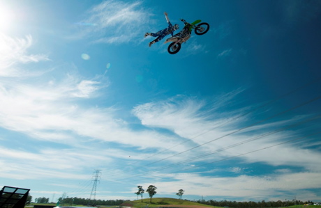 Flying motorcycles are nothing unusual at Top Gear Live Festivals. (Top Gear Festival Sydney)