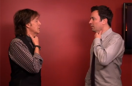Sir Paul McCartney and Jimmy Fallon switch accents in this 'Late Night' featurette. (Photo: NBC via YouTube)