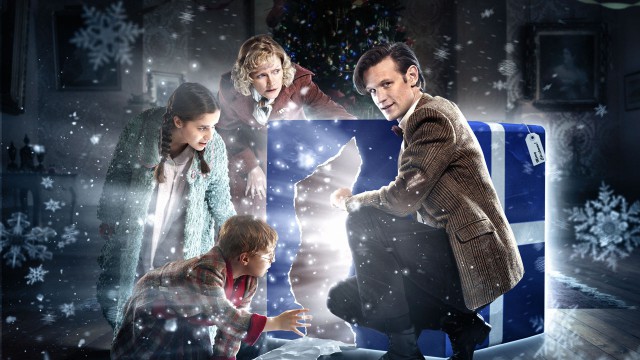 2011: THE DOCTOR, THE WIDOW AND THE WARDROBE
What Happened? It’s Christmas Eve, 1938, when Madge Arwell comes to the aid of an injured Spaceman Angel as she cycles home, in this year’s Doctor Who Christmas Special, starring Matt Smith as the Doctor.
He promises to repay her kindness – all she has to do is make a wish.
Three years later, a devastated Madge escapes war-torn London with her two children for a dilapidated house in Dorset. She is crippled with grief at the news her husband has been lost over the channel, but determined to give Lily and Cyril the best Christmas ever.
The Arwells are surprised to be greeted by a madcap caretaker whose mysterious Christmas gift leads them into a magical wintry world. Here, Madge will learn how to be braver than she ever thought possible. And that wishes can come true…