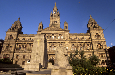 George Square and City Chambers dating from 1888, Glasgow, Scotland. (Patrick Dieudonne/Robert Harding /AP Images)