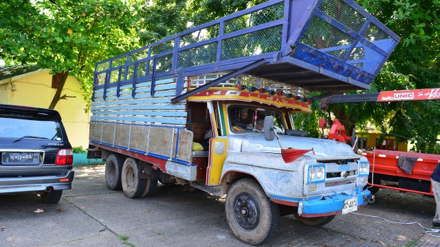 Richard Hammond’s Isuzu ‘long nose’ lorry in Yangon, Burma