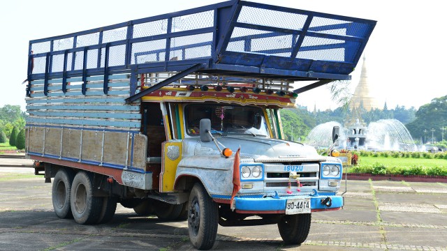 Richard Hammond’s Isuzu ‘long nose’ lorry in Yangon, Burma