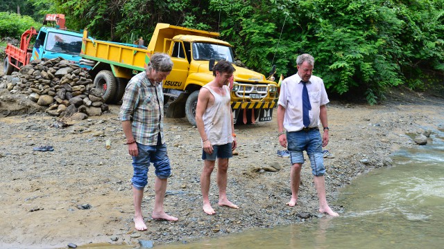Jeremy Clarkson, James May and Richard Hammond heading north through Burma