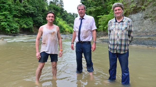 Richard Hammond, Jeremy Clarkson and James May heading north through Burma