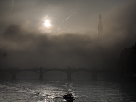 Heavy Fog over the River Thames Fog in London, Britain - 13 Mar 2014 (Rex Features via AP Images)