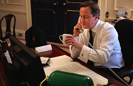 David Cameron: That tea is about to be spat all over his screen (Press Association via AP Images)