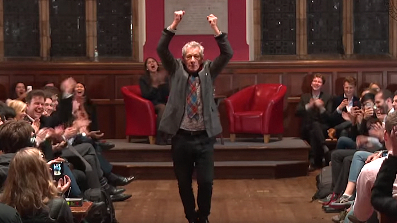 Sir Ian McKellen at Oxford Union (Photo: Oxford Union)