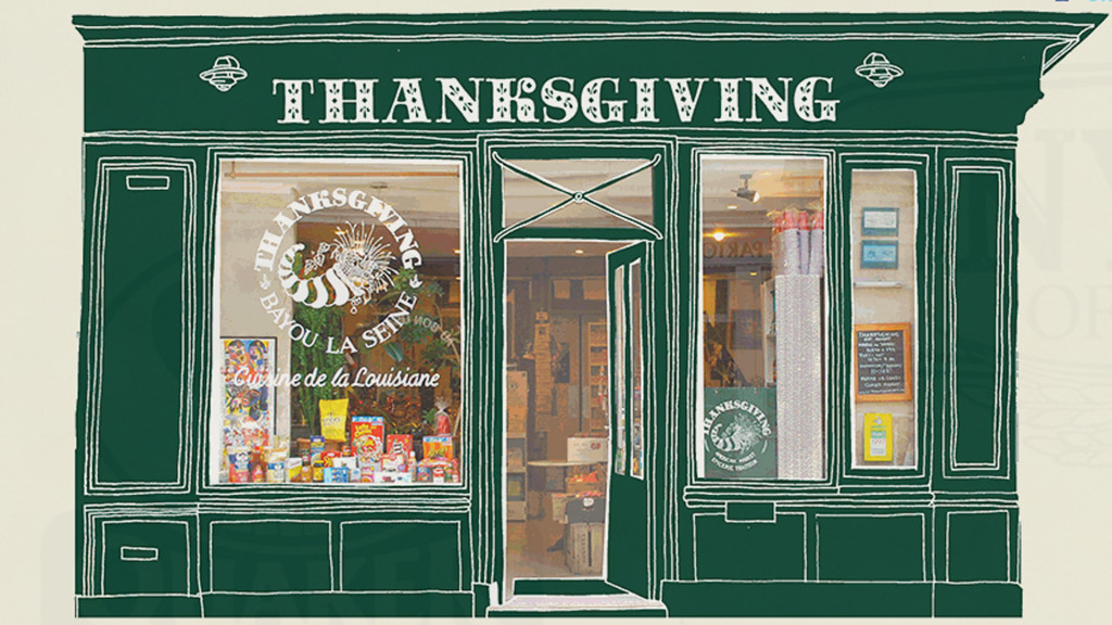 This is one-stop shopping for the American expat in Paris, France. (Thanksgiving)