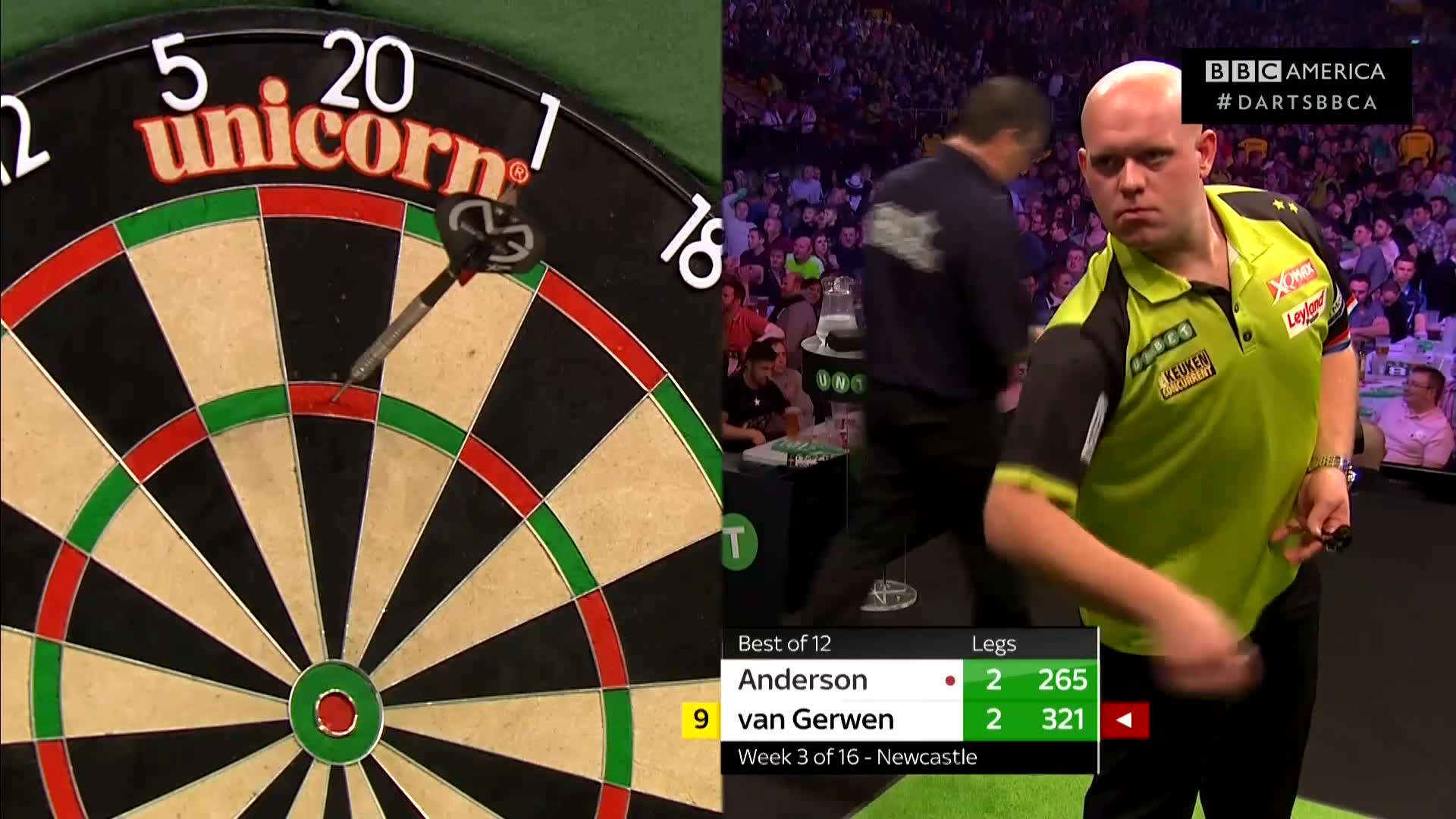 Anderson vs. van Gerwen 180s on 180s Darts BBC America