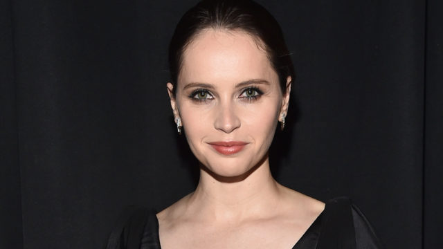 Actress Felicity Jones, recipient of the Award of Excellence in Acting, attends the CinemaCon Big Screen Achievement Awards brought to you by the Coca-Cola Company at The Colosseum at Caesars Palace during CinemaCon, the official convention of the National Association of Theatre Owners, on April 26, 2018 in Las Vegas, Nevada.