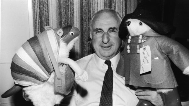 Michael Bond With Paddington Bear