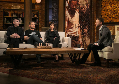 Marilyn Manson, Jack Osbourne, Gale Anne Hurd (The Walking Dead Executive Producer) and Chris Hardwick in Episode 3 of The Talking Dead