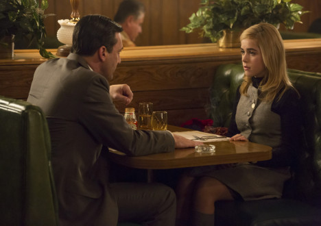 Don Draper (Jon Hamm) and Sally Draper (Kiernan Shipka) in Mad Men
