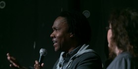 GodLovesUgandaScreening Director Roger Ross Williams speaks at the DOC NYC screening of his film, GOD LOVES UGANDA.