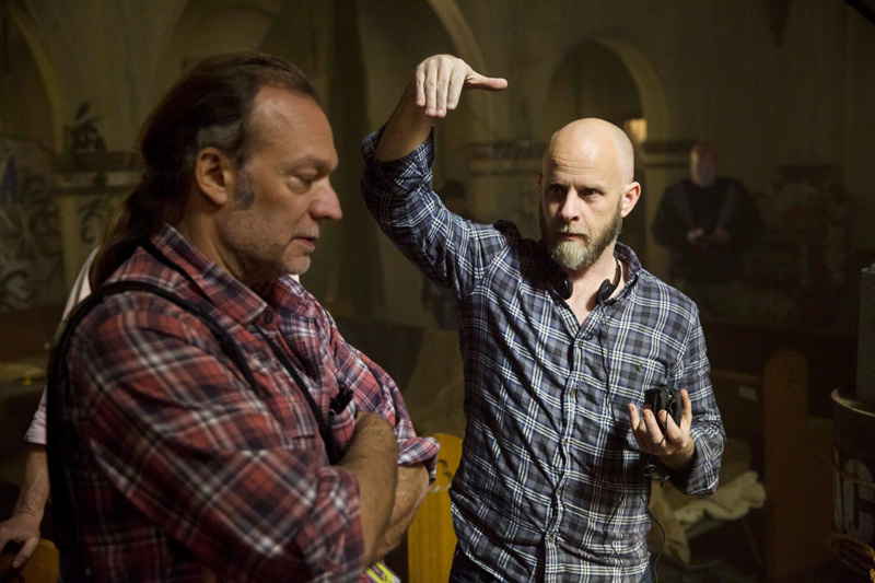 Executive Producer Greg Nicotero and  Director Dave Erickson - Fear the Walking Dead _ Season 1, Episode 1 _  BTS - Photo Credit: Justin Lubin/AMC
