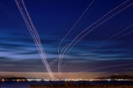 Long exposure airplane photography