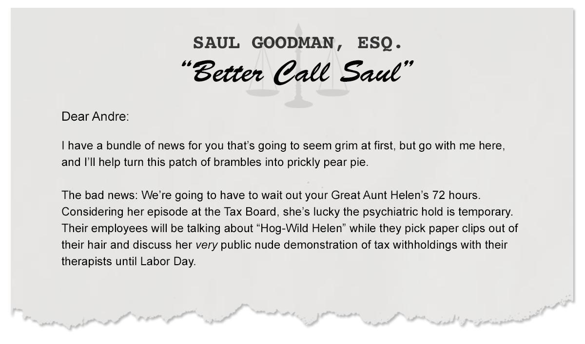 Letters From Saul: Hog-Wild Helen vs. The Tax Board