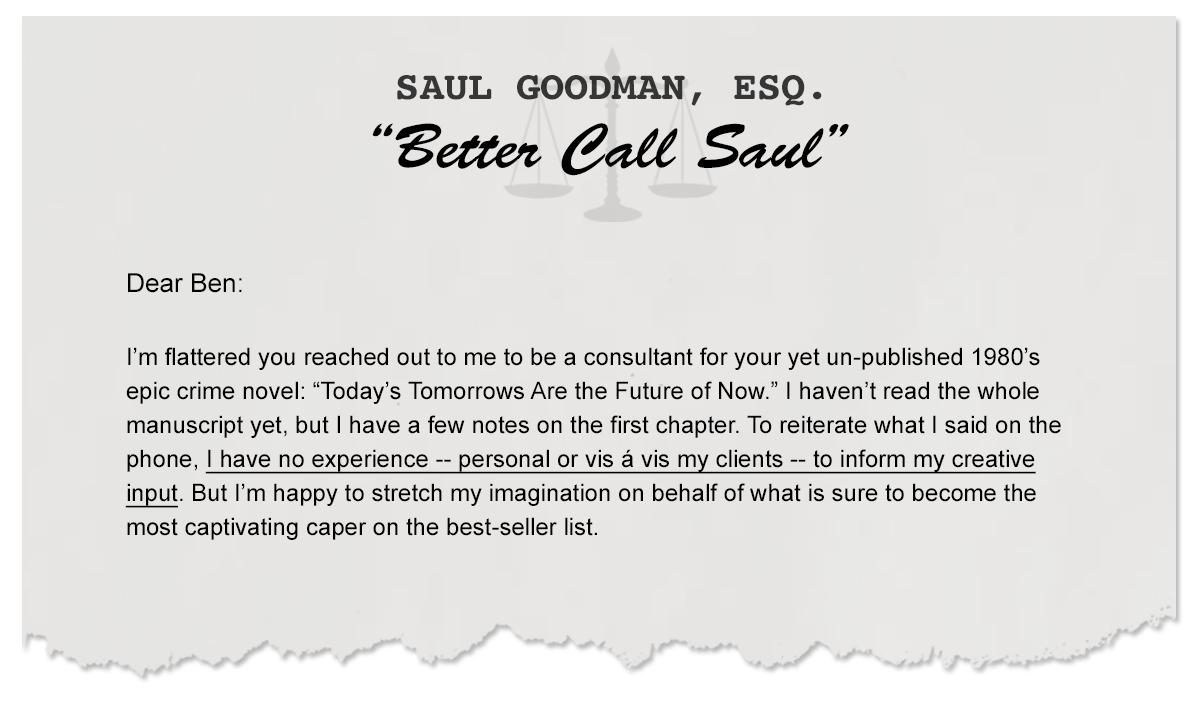 Letters From Saul – Today’s Tomorrows Are the Future of Now