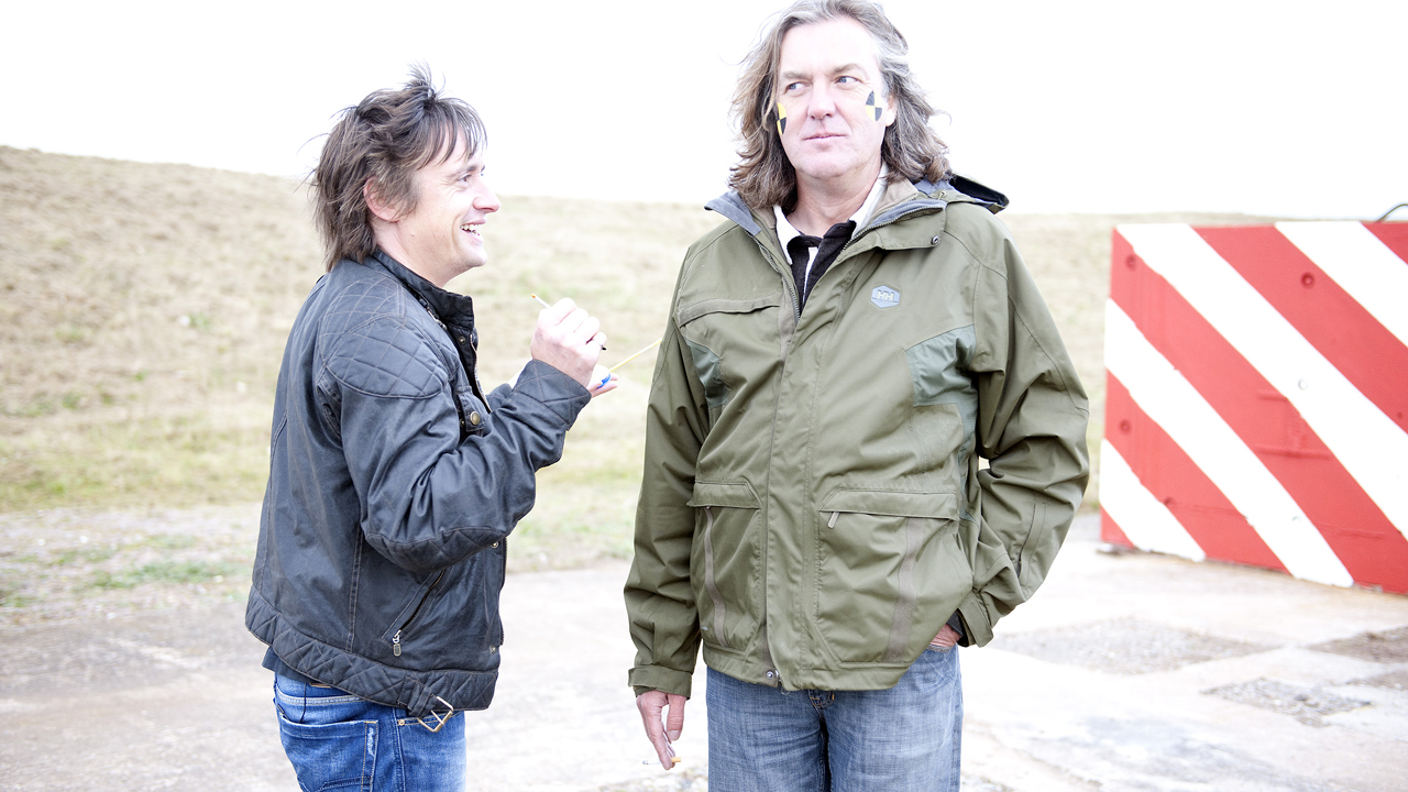 Richard paints James' face for the crash tests