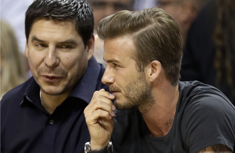 David Beckham and business Partner Marcelo (AP)