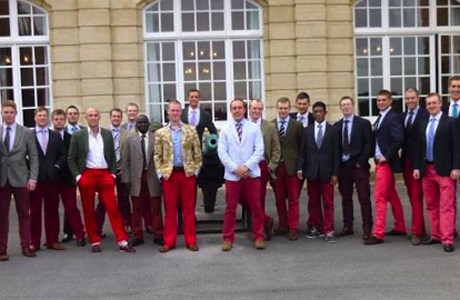 red trousers